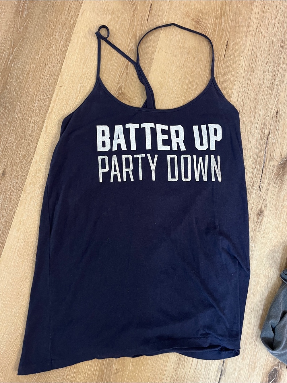 Yankees Batter Up Party Down Navy Graphic Tank Top